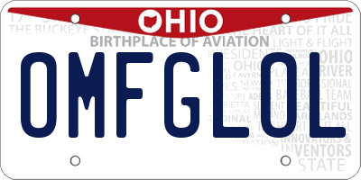 OH license plate OMFGLOL