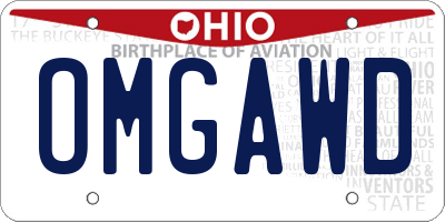 OH license plate OMGAWD