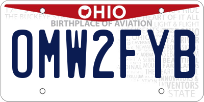 OH license plate OMW2FYB