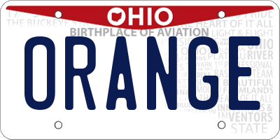 OH license plate ORANGE