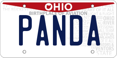 OH license plate PANDA