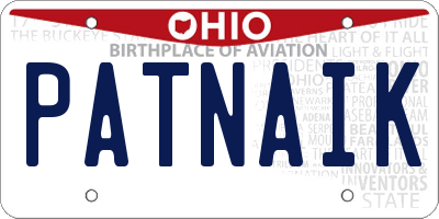 OH license plate PATNAIK