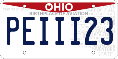 OH license plate PEIII23