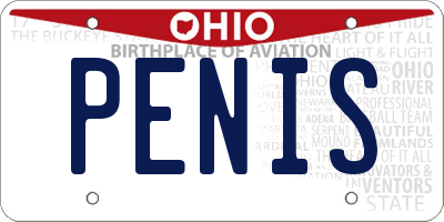 OH license plate PENIS