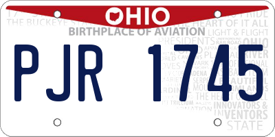 OH license plate PJR1745