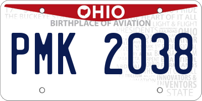 OH license plate PMK2038