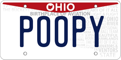 OH license plate POOPY