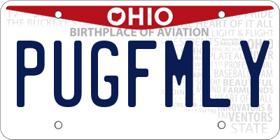 OH license plate PUGFMLY