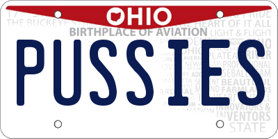 OH license plate PUSSIES