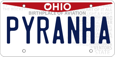 OH license plate PYRANHA