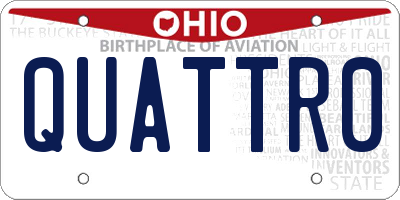 OH license plate QUATTR0