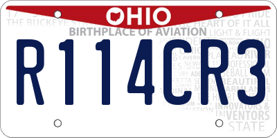 OH license plate R114CR3