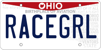 OH license plate RACEGRL