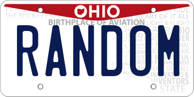 OH license plate RANDOM