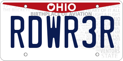 OH license plate RDWR3R