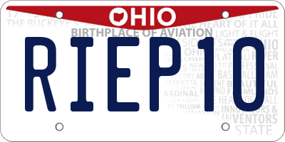 OH license plate RIEP10