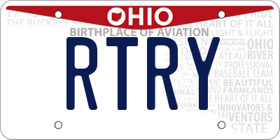 OH license plate RTRY