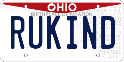 OH license plate RUKIND