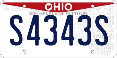 OH license plate S4343S