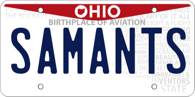 OH license plate SAMANTS