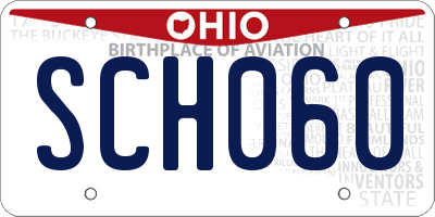 OH license plate SCH060