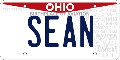 OH license plate SEAN