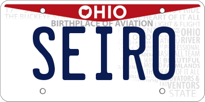 OH license plate SEIRO