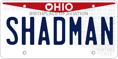 OH license plate SHADMAN