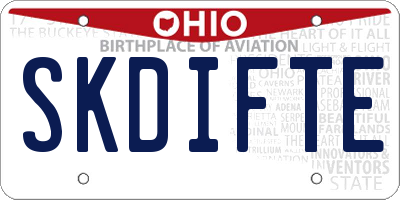 OH license plate SKDIFTE