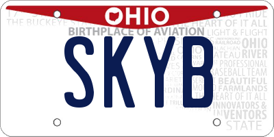 OH license plate SKYB