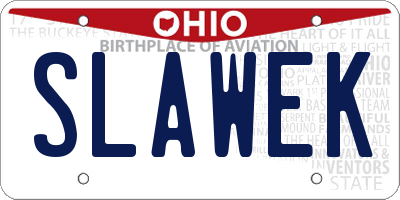 OH license plate SLAWEK