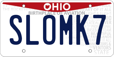 OH license plate SLOMK7