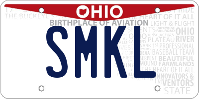 OH license plate SMKL