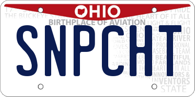 OH license plate SNPCHT