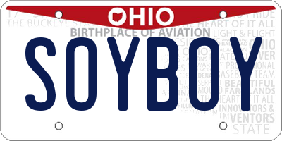 OH license plate SOYBOY