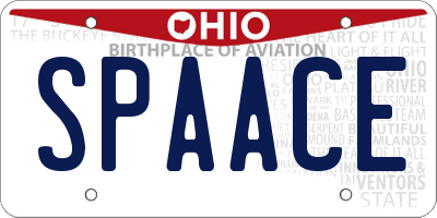OH license plate SPAACE
