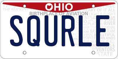 OH license plate SQURLE