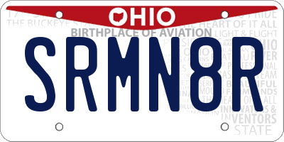 OH license plate SRMN8R