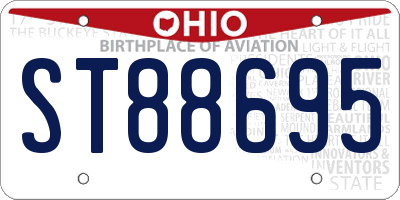 OH license plate ST88695