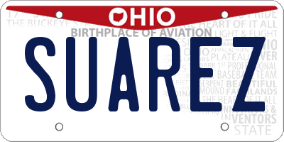 OH license plate SUAREZ