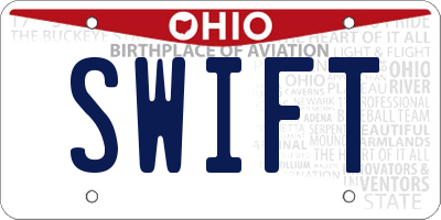 OH license plate SWIFT