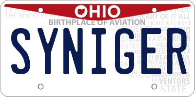 OH license plate SYNIGER