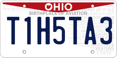 OH license plate T1H5TA3