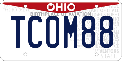 OH license plate TCOM88