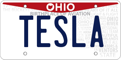 OH license plate TESLA