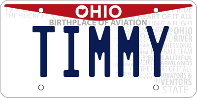 OH license plate TIMMY