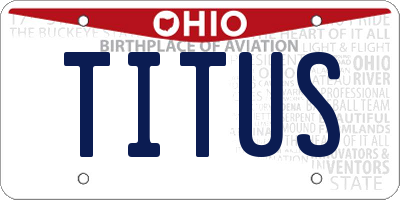 OH license plate TITUS