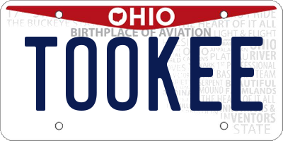 OH license plate TOOKEE