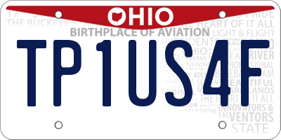 OH license plate TP1US4F