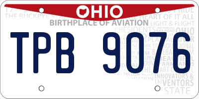 OH license plate TPB9076